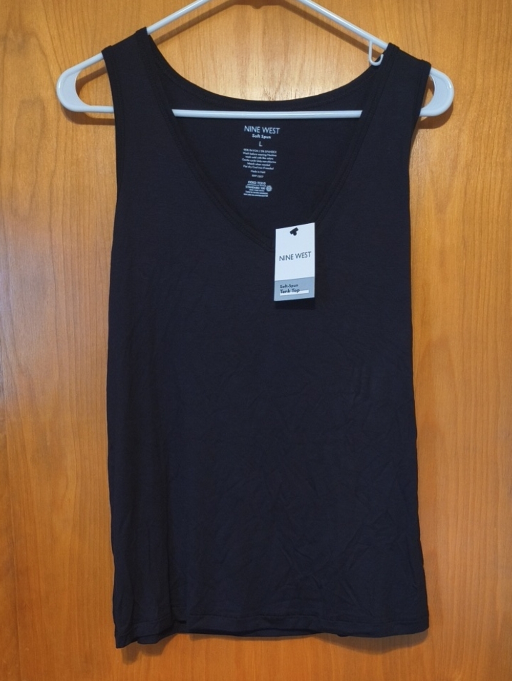 Nine West Black V-Neck Tank